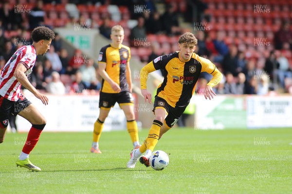 180426 - Cheltenham Town v Newport County - Sky Bet League 2 - Harrison Biggins of Newport County 