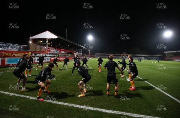 190121 - Cheltenham Town v Newport County, Sky Bet League 2 - Newport County players warm up ahead of the match against Cheltenham Town