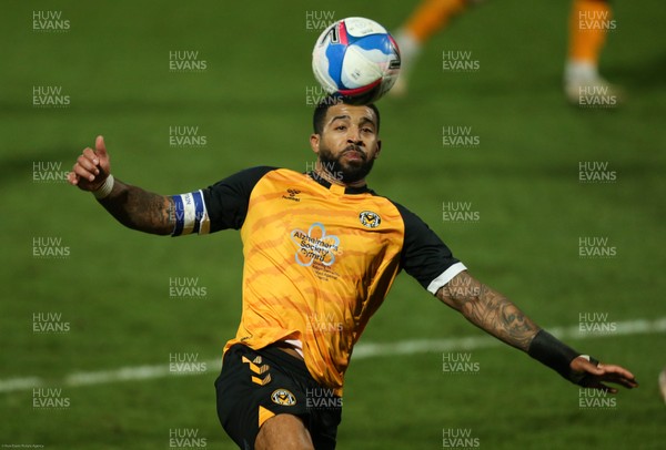 190121 - Cheltenham Town v Newport County, Sky Bet League 2 - Joss Labadie of Newport County looks to control the ball