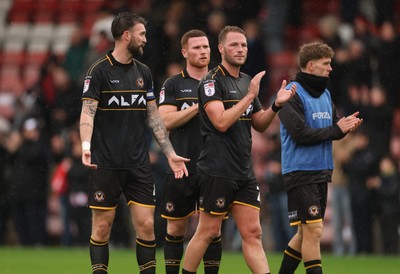 241026 Cheltenham Town v Newport County, EFL Sky Bet League 2 - Newport County players at the end of the match