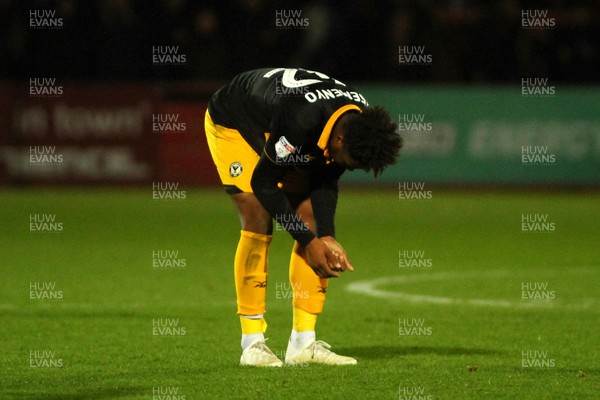 241118 - Cheltenham Town v Newport County - EFL SkyBet League 2 - Antoine Semenyo of Newport County is dejected at the end of the game