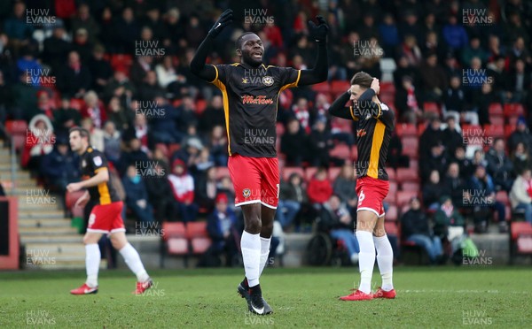 301217 - Cheltenham Town v Newport County - SkyBet League Two - Frank Nouble of Newport County frustrated after missing a chance at goal
