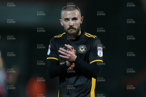 301217 - Cheltenham Town v Newport County - SkyBet League Two - Dan Butler of Newport County thanks the fans at full time