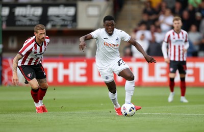 230725 - Cheltenham Town v Swansea City - Pre Season Friendly - Zeidane Inoussa of Swansea City 