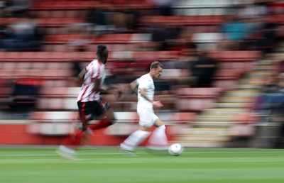 230725 - Cheltenham Town v Swansea City - Pre Season Friendly - Josh Tymon of Swansea City 