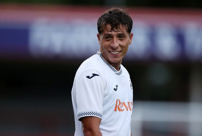 230725 - Cheltenham Town v Swansea City - Pre Season Friendly - Goncalo Franco of Swansea City 