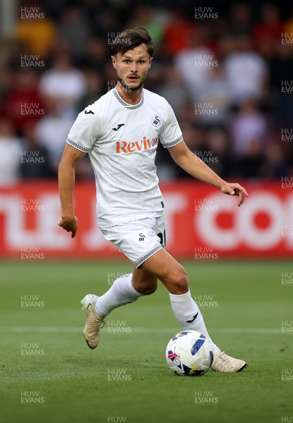 230725 - Cheltenham Town v Swansea City - Pre Season Friendly - Liam Cullen of Swansea City 
