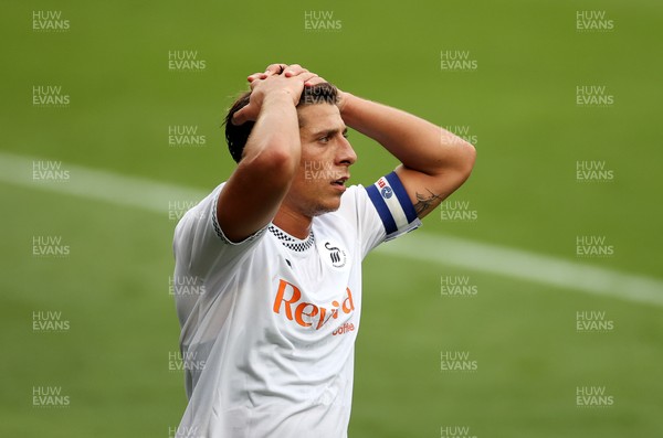 230725 - Cheltenham Town v Swansea City - Pre Season Friendly - Goncalo Franco of Swansea City 