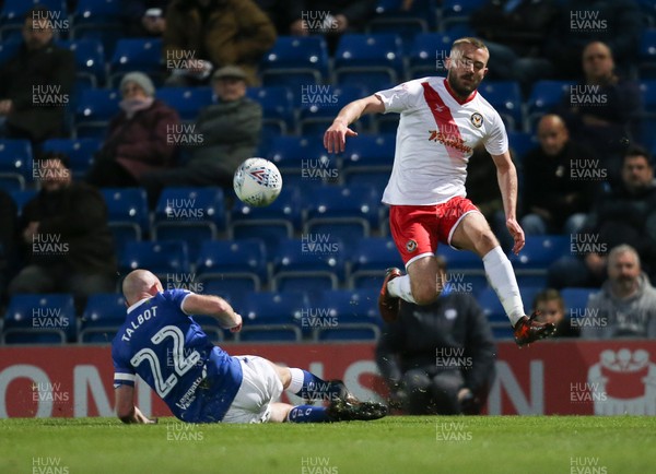 010518 - Chesterfield v Newport County, Sky Bet League 2 - Dan Butler of Newport County is challenged by Drew Talbot of Chesterfield