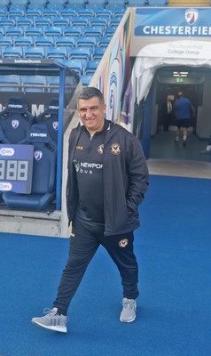 080325 - Chesterfield v Newport County - Sky Bet League 2 - Newport County head coach Nelson Jardim enters the stadium before the match