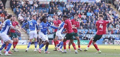 080325 - Chesterfield v Newport County - Sky Bet League 2 - Matt Baker of Newport scores the 1st goal of the match