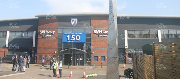 080325 - Chesterfield v Newport County - Sky Bet League 2 - A general view of the exterior of SMH Group Stadium