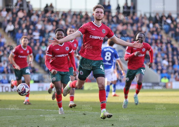 080325 - Chesterfield v Newport County - Sky Bet League 2 - Matt Baker of Newport celebrates scoring the 1st goal of the match