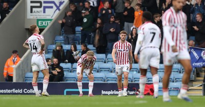 270925 - Chesterfield v Newport County - Sky Bet League 2 - Team react to 3rd Chesterfield goal