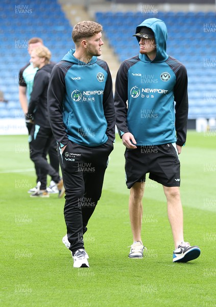270925 - Chesterfield v Newport County - Sky Bet League 2 - Michael Spellman of Newport and Cameron Evans of Newport