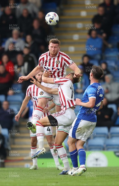270925 - Chesterfield v Newport County - Sky Bet League 2 - Lee Jenkins of Newport receives the header