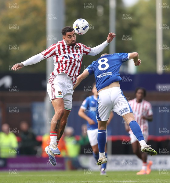 270925 - Chesterfield v Newport County - Sky Bet League 2 - Courtney Baker-Richardson of Newport and Ryan Stirk of Chesterfieldc