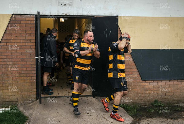 031222 - Cilfynydd v Cowbridge - Admiral National League 2 East Central - Players walk out of the changing rooms