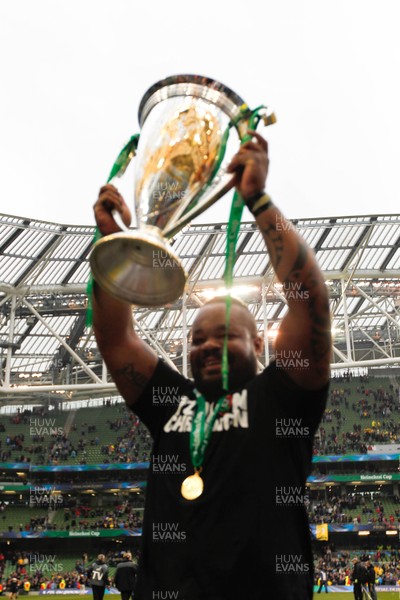 180513 - ASM Clermont Auvergne v Toulon - Heineken Cup Final - Mathieu Bastareaud  of Toulon celebrates with the Heineken Cup Trophy 