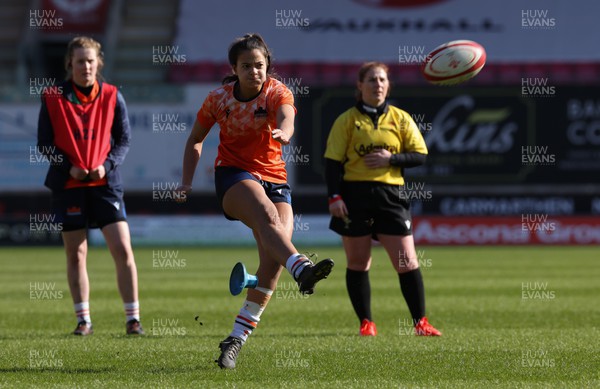 030324 - Clovers v Edinburgh Rugby, Celtic Challenge - Nicole Marlow of Edinburgh kicks conversion