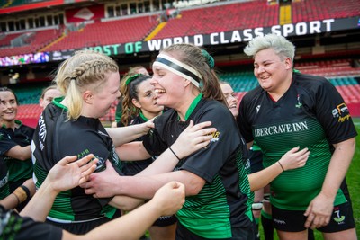 180426 - Clwb Rygbi Cymry Caerdydd v Seven Sisters - WRU Women's National Plate - Players celebrate