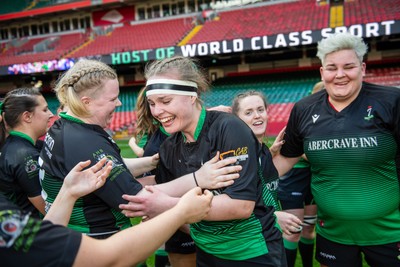 180426 - Clwb Rygbi Cymry Caerdydd v Seven Sisters - WRU Women's National Plate - Players celebrate