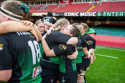 180426 - Clwb Rygbi Cymry Caerdydd v Seven Sisters - WRU Women's National Plate - Players celebrate
