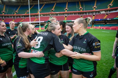 180426 - Clwb Rygbi Cymry Caerdydd v Seven Sisters - WRU Women's National Plate - Players celebrate