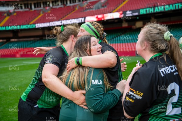 180426 - Clwb Rygbi Cymry Caerdydd v Seven Sisters - WRU Women's National Plate - Players celebrate