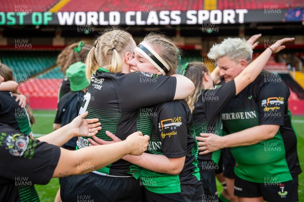 180426 - Clwb Rygbi Cymry Caerdydd v Seven Sisters - WRU Women's National Plate - Players celebrate