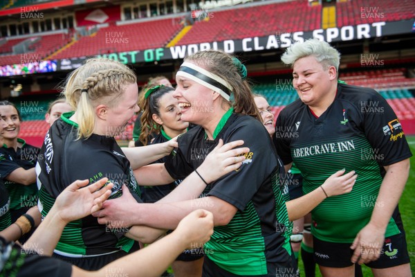 180426 - Clwb Rygbi Cymry Caerdydd v Seven Sisters - WRU Women's National Plate - Players celebrate