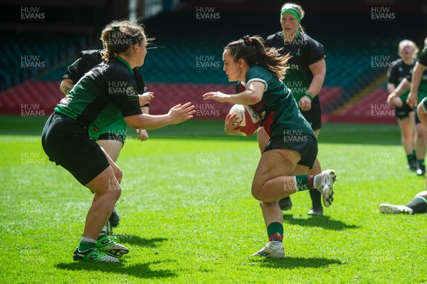 180426 - Clwb Rygbi Cymry Caerdydd v Seven Sisters - WRU Women's National Plate - Morgan Hodgkins of Clwb Rygbi Cymry Caerdydd
