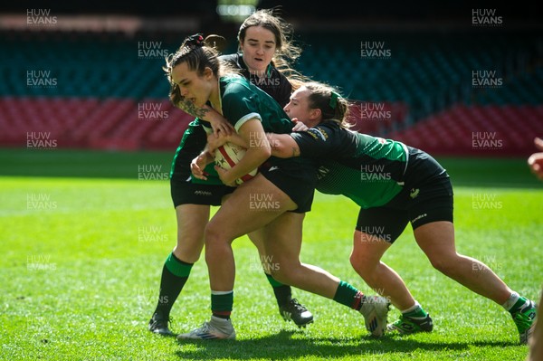 180426 - Clwb Rygbi Cymry Caerdydd v Seven Sisters - WRU Women's National Plate - Morgan Hodgkins of Clwb Rygbi Cymry Caerdydd