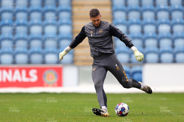 010423 - Colchester United v Newport County - Sky Bet League 2 - Joe Day of Newport County during the warm up