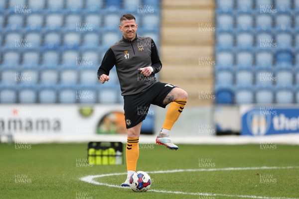 010423 - Colchester United v Newport County - Sky Bet League 2 - Scot Bennett of Newport County during the warm up