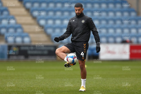 060321 - Colchester United v Newport County - Sky Bet League 2 - Joss Labadie of Newport County warms up