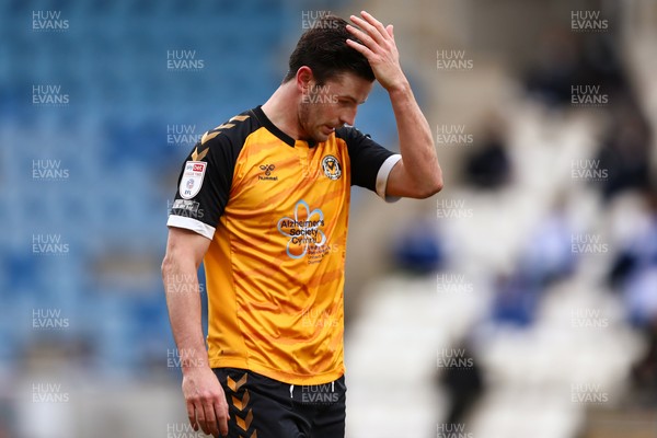 060321 - Colchester United v Newport County - Sky Bet League 2 - Padraig Amond of Newport County reacts after a missed chance