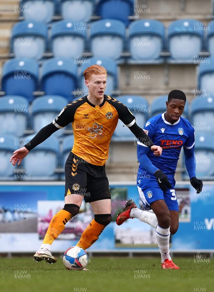 060321 - Colchester United v Newport County - Sky Bet League 2 - Ryan Haynes of Newport County and Michael Folivi of Colchester United