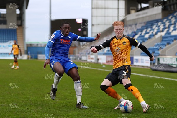 060321 - Colchester United v Newport County - Sky Bet League 2 - Ryan Haynes of Newport County and Junior Tchamadeu of Colchester United