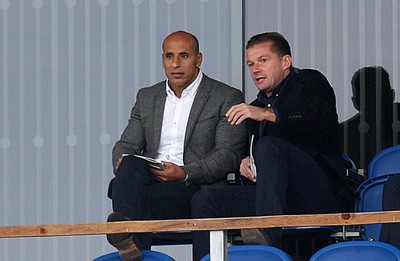 081016 - Colchester United vs Newport County  - SkyBet EFL League 2 -New Newport manager watches from the stands