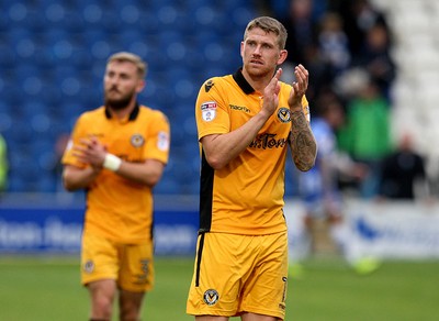 081016 - Colchester United vs Newport County  - SkyBet EFL League 2 -Scot Bennett of Newport applauds the travelling fans