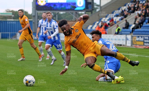 081016 - Colchester United vs Newport County  - SkyBet EFL League 2 -Jennison Myrie-Williams of Newport is fouled