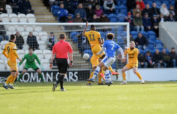 090319 - Colchester United v Newport County - Sky Bet League 2 -  Courtney Senior scores his goal for Colchester and their second