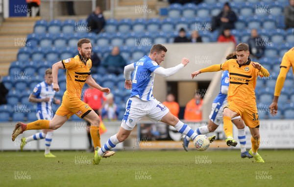 090319 - Colchester United v Newport County - Sky Bet League 2 -  Brennan Dickenson on the ball for Colchester