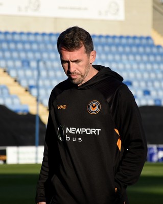 201225 - Colchester United v Newport County - Sky Bet League 2 - Newport County's manager David Hughes