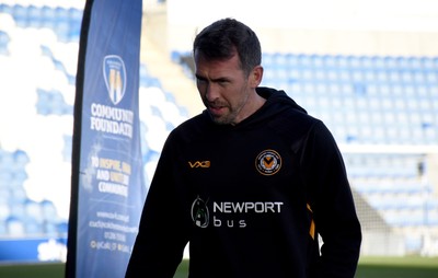 201225 - Colchester United v Newport County - Sky Bet League 2 - Newport County's manager David Hughes