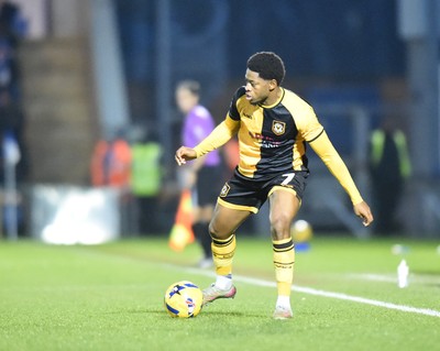 201225 - Colchester United v Newport County - Sky Bet League 2 - Bobby Kamwa of Newport County