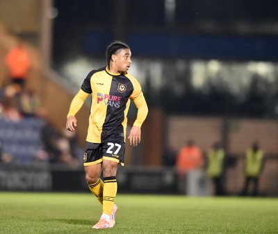 201225 - Colchester United v Newport County - Sky Bet League 2 - Moses Alexander-Walker of Newport County