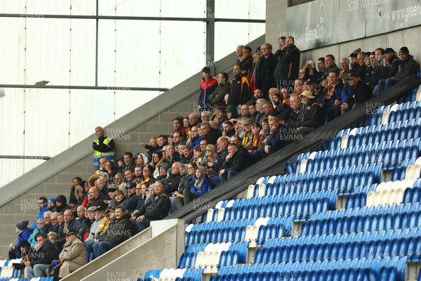 261019 - Colchester United v Newport County - Sky Bet League 2 -  Travelling Newport County fans watch