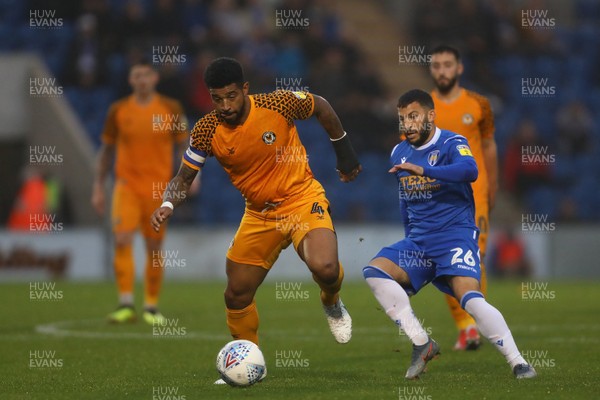 261019 - Colchester United v Newport County - Sky Bet League 2 -  Joss Labadie of Newport County and Luke Gambin of Colchester United